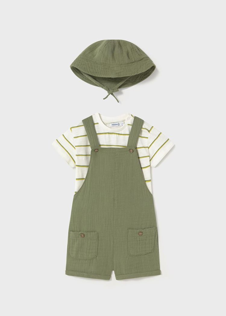Dungaree 3pcs set 014 sage