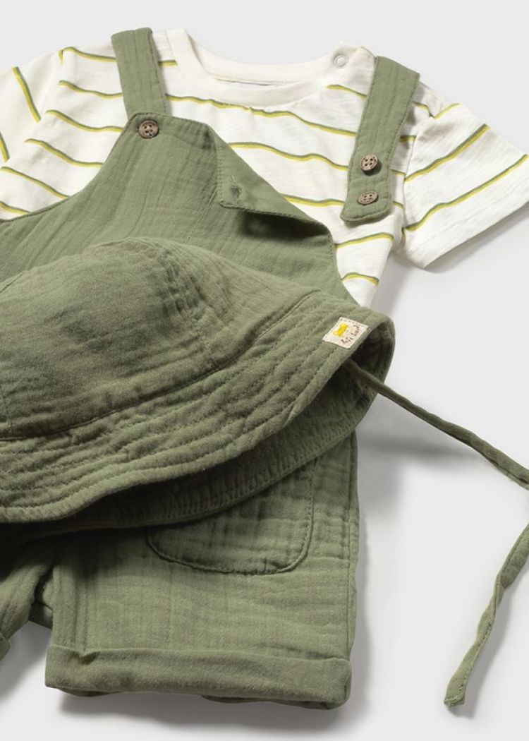 Dungaree 3pcs set 014 sage