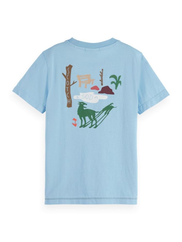 Regular-fit t-shirt with front 420 Spring Blue