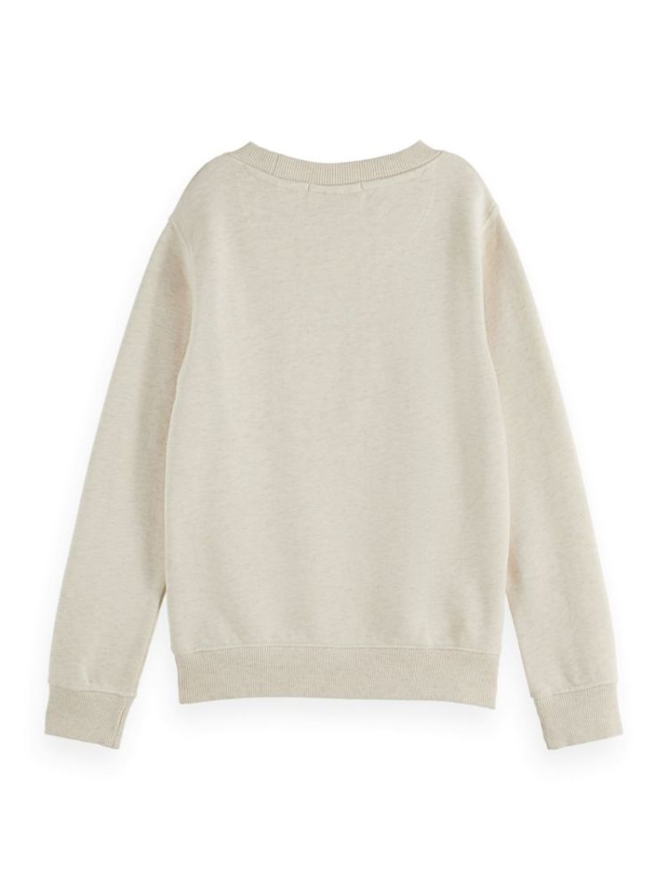 Regular-fit crewneck with ches 270 Oatmeal Mel