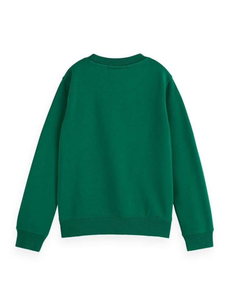 Regular-fit crewneck with ches 301 Bright Gree