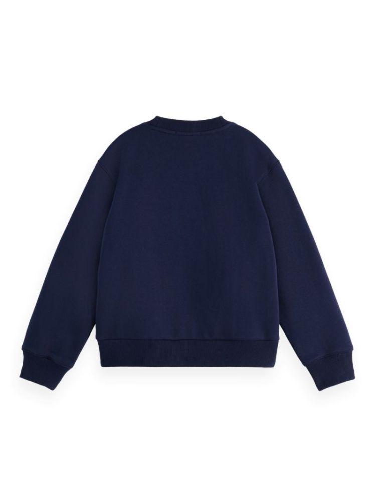 Relaxed-fit crewneck with fron 401 Navy