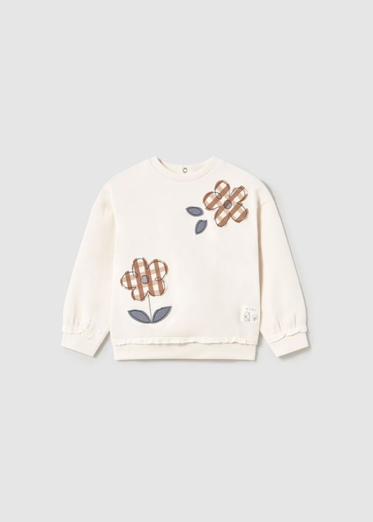 Embroidered pullover 096 bone-toffe
