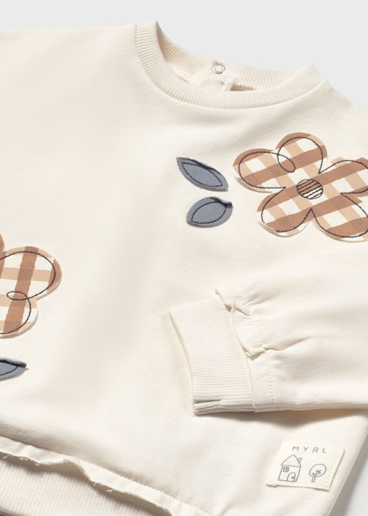 Embroidered pullover 096 bone-toffe