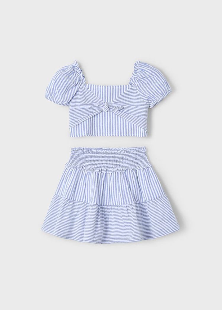 Striped skirt set 031 indigo 