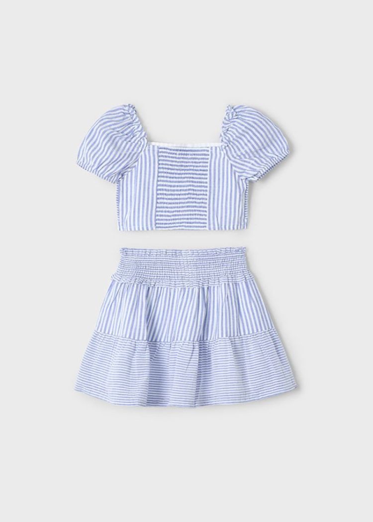 Striped skirt set 031 indigo 