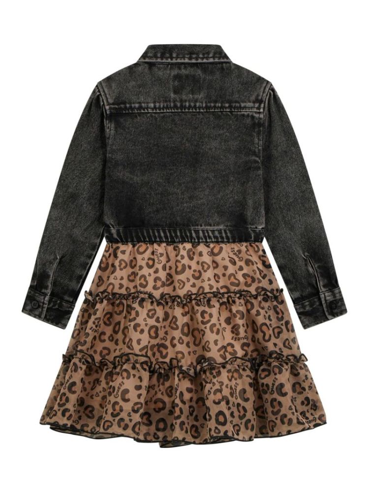 MIXED FABRICS ADJ. LS DRESS BWPE BLACK WASH