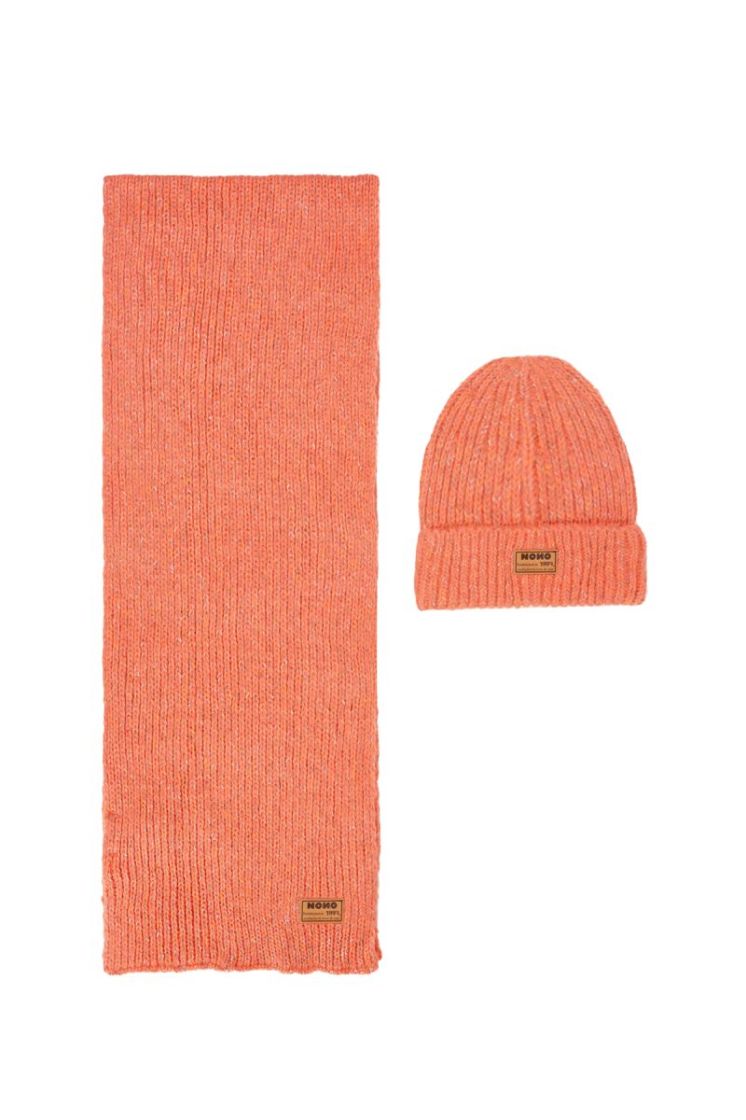 Raya Melange Knitted Scarf hat Blushy Cheeks