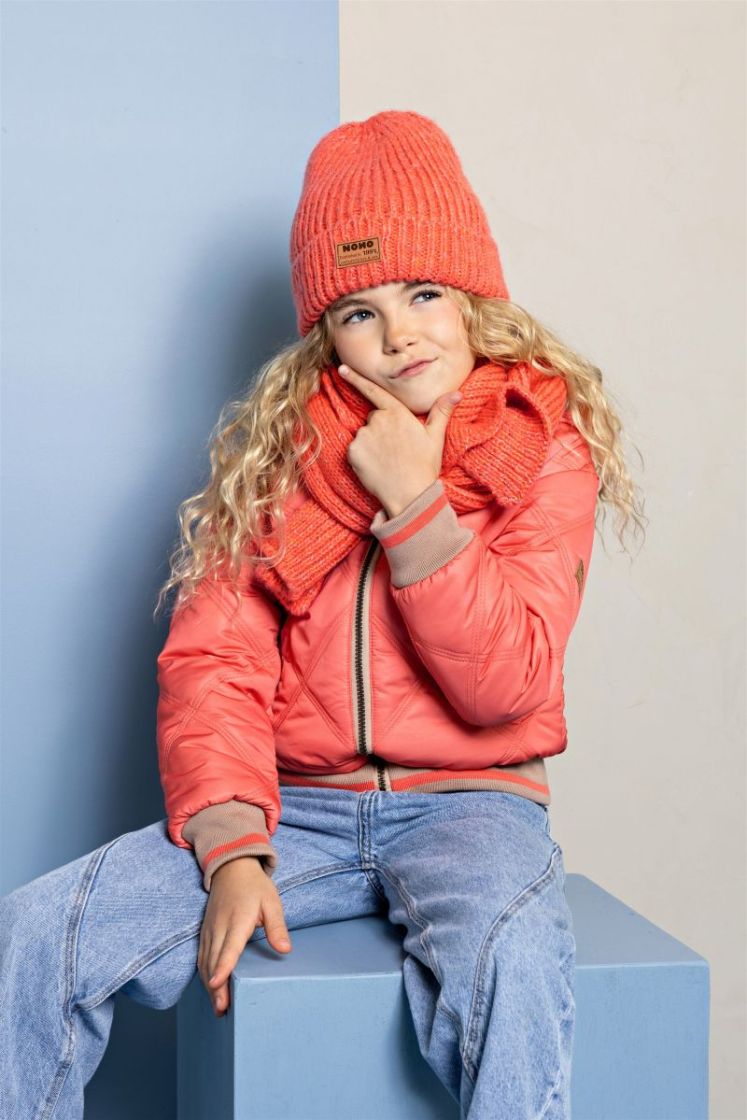 Raya Melange Knitted Scarf hat Blushy Cheeks