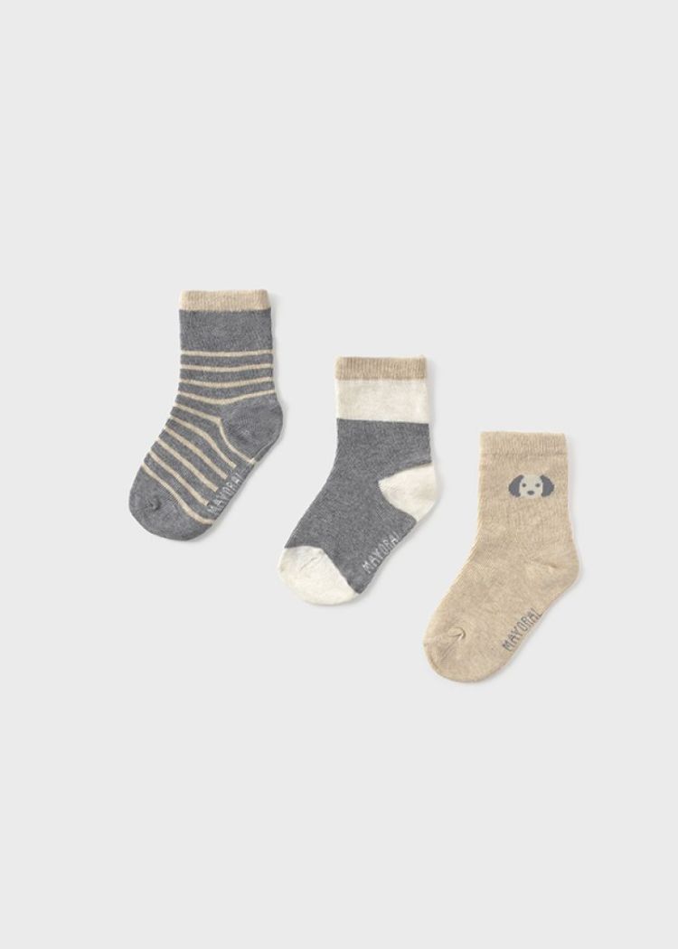 3-PAIR SOCKS SET 056 Fog