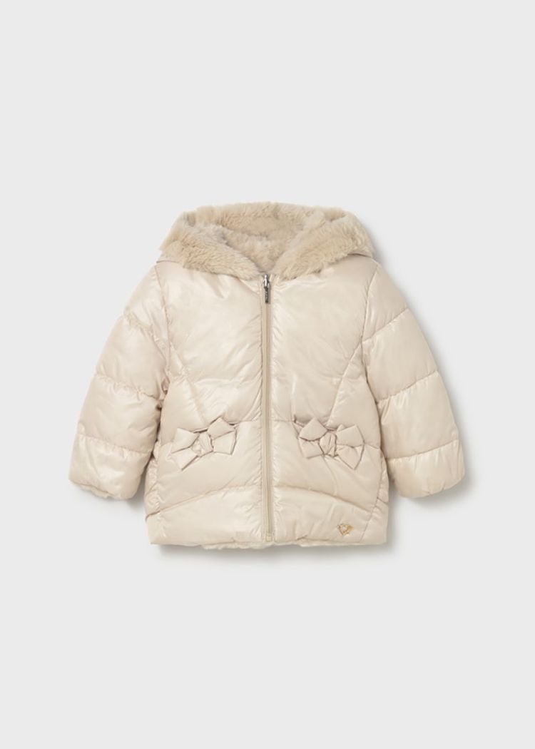 Reversible faux fur jacket 080 Sand