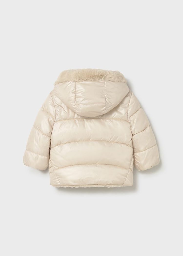 Reversible faux fur jacket 080 Sand