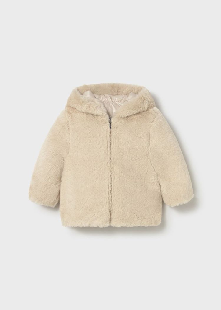 Reversible faux fur jacket 080 Sand
