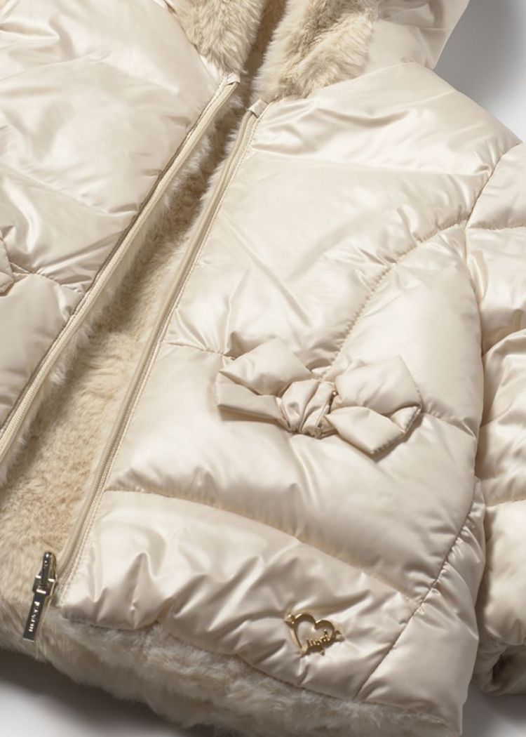 Reversible faux fur jacket 080 Sand