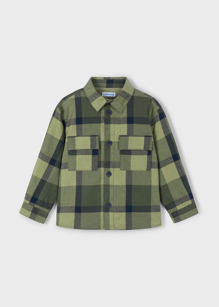 Checked overshirt 031 Olive