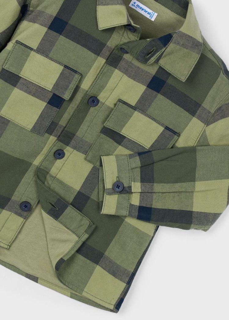 Checked overshirt 031 Olive