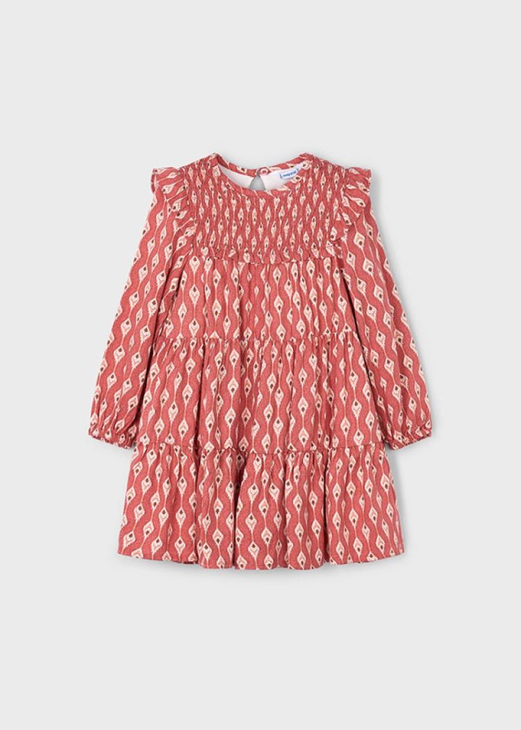 Printed dress 040 Dark red