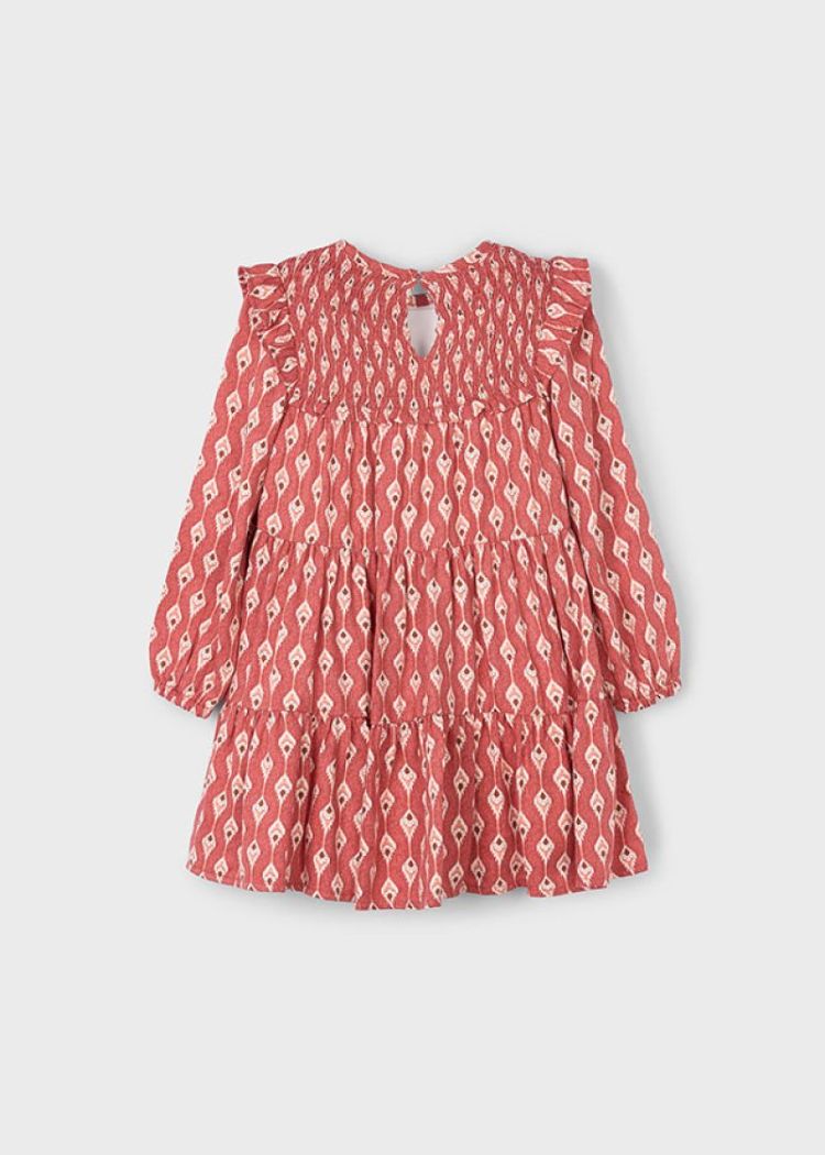 Printed dress 040 Dark red