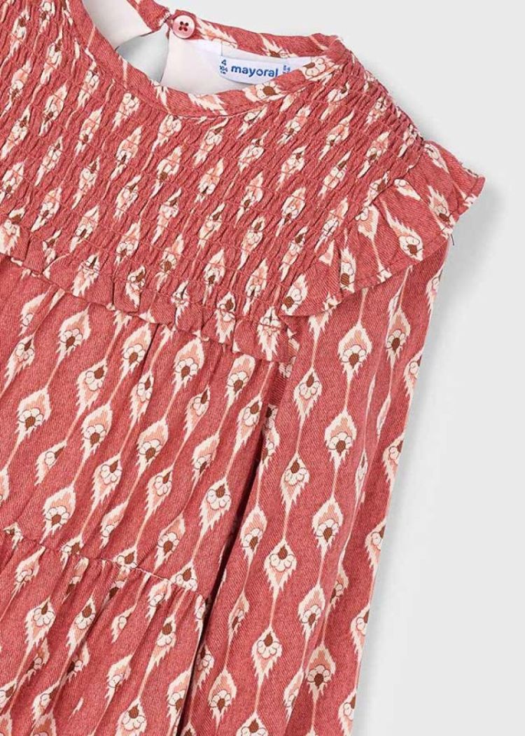 Printed dress 040 Dark red