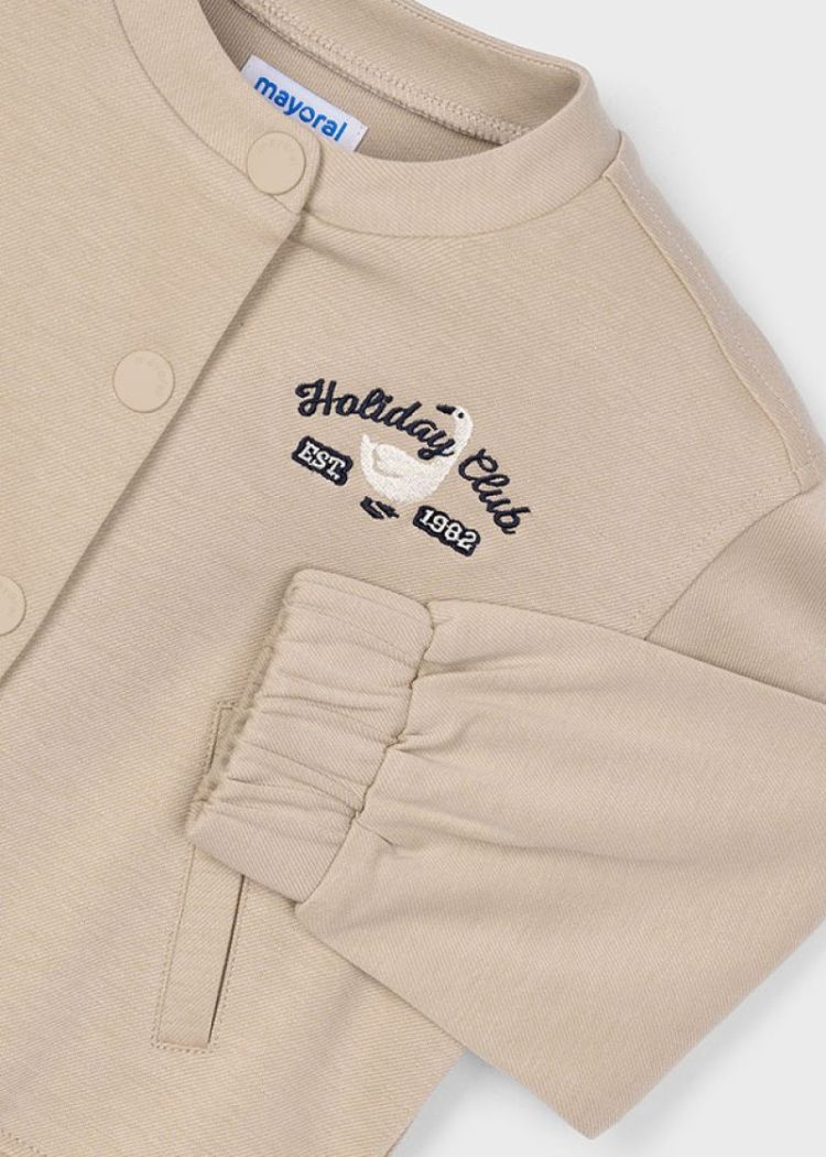 Knit twill jacket 039 Hazelnut