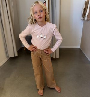 PANTS RIB RUFFLE BEIGE