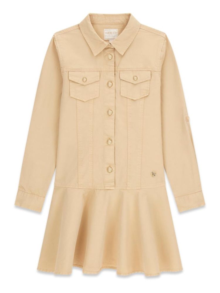 GMT DYE TWILL LS DRESS G1G1 NUDE SAND