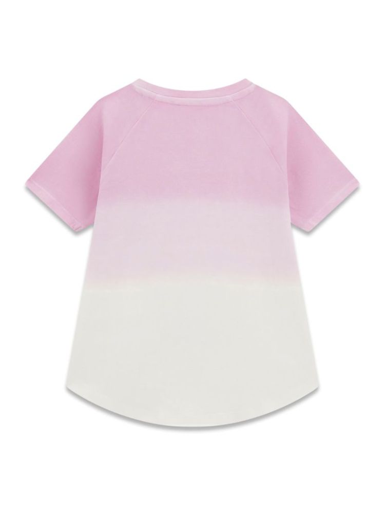 HIGH LOW DIP DYE SS T-SHIRT F69M PINK DEEP 