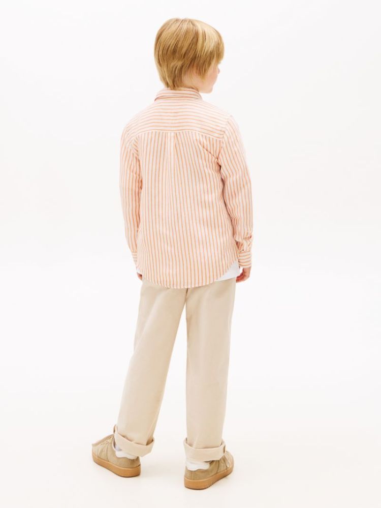 LINEN BLEND STRIPED SHIRT LS SD2 Lush Orange