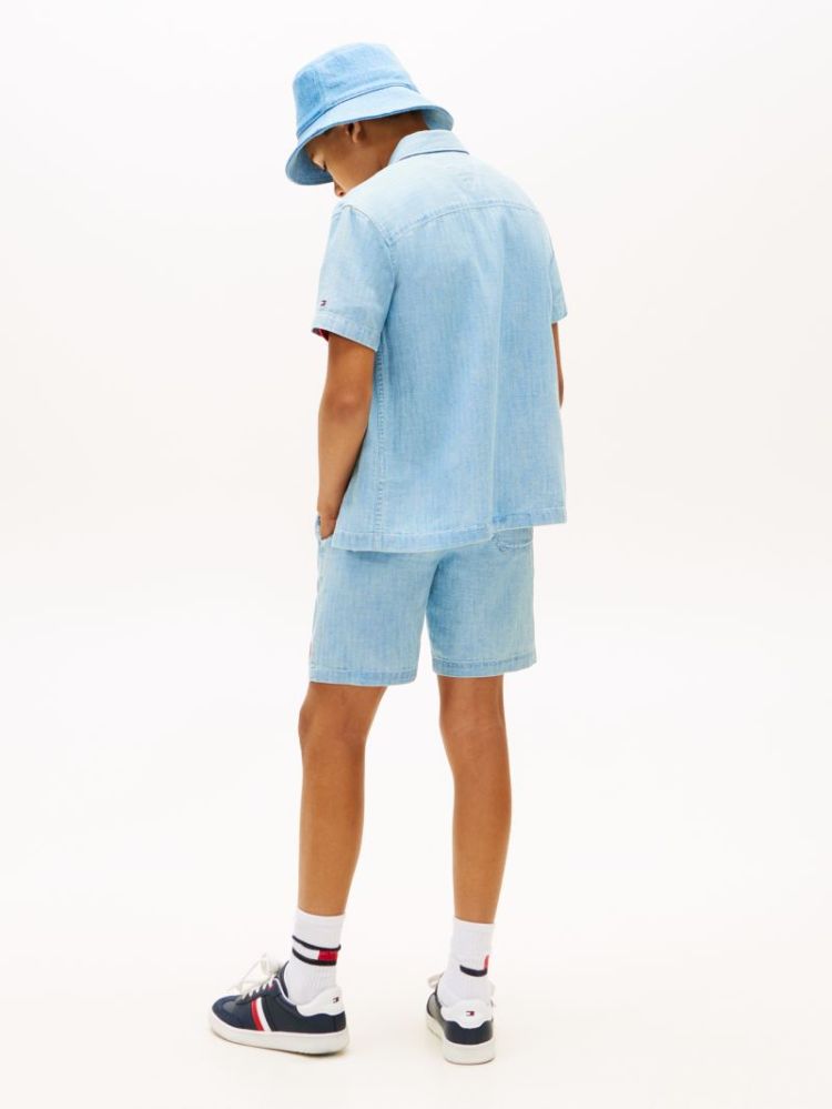 WAVY FLAG HERRINGBONE SHORT 1A4 Denim Mediu