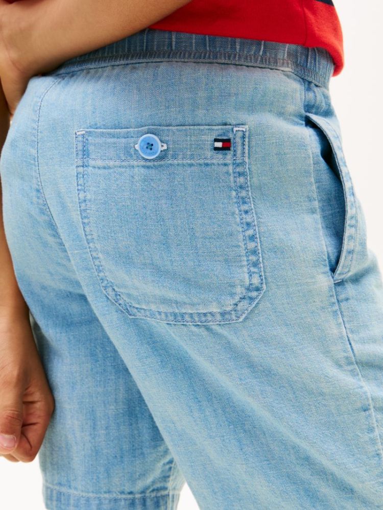 WAVY FLAG HERRINGBONE SHORT 1A4 Denim Mediu