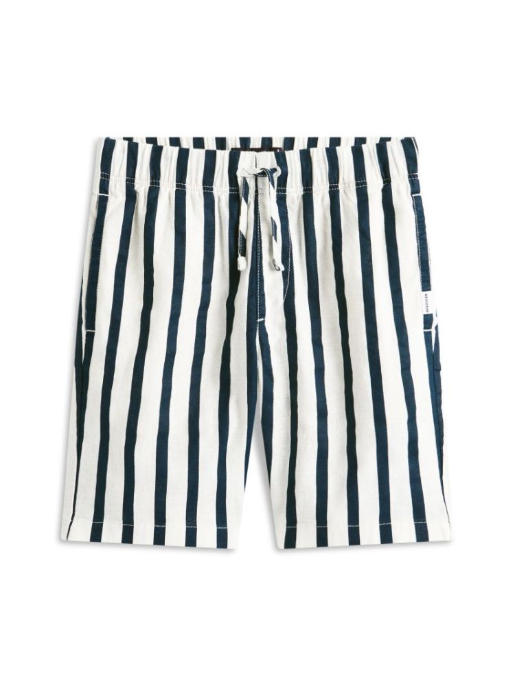 RELAXED LINEN STRIPE SHORT C1G Dark Night 