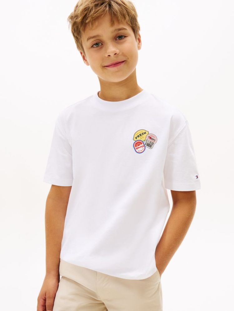STICKER PRINT GRAPHIC T-SHIRT YBR White