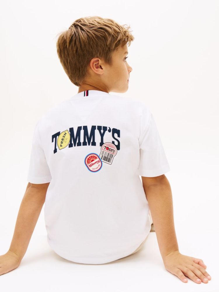 STICKER PRINT GRAPHIC T-SHIRT YBR White