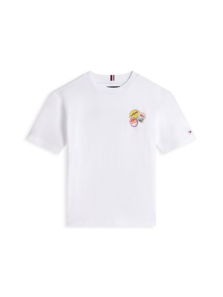 STICKER PRINT GRAPHIC T-SHIRT YBR White