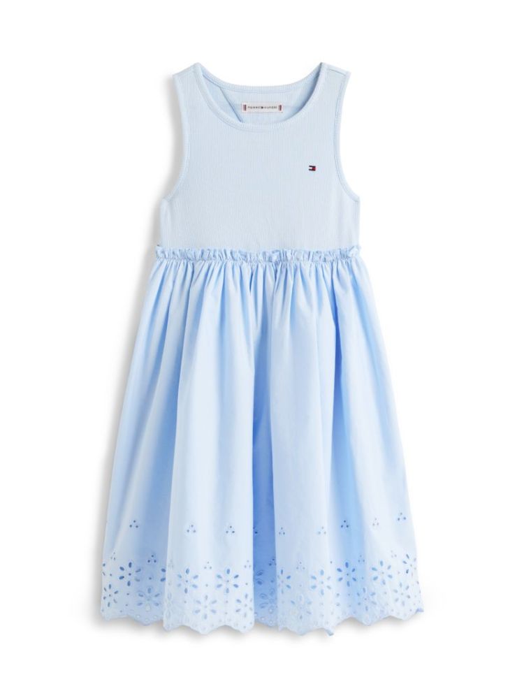 BRODERIE ANGLAISE COMBI DRESS C3Q Sweet Blue