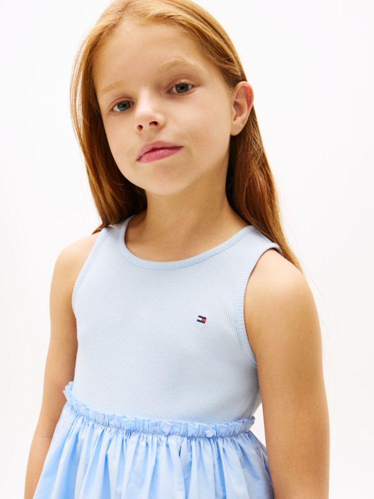 BRODERIE ANGLAISE COMBI DRESS C3Q Sweet Blue