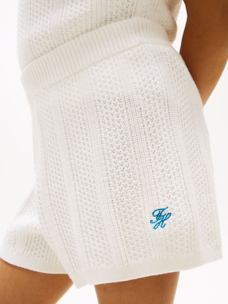 CROCHET STITCH SHORT YA8 Ivory Silk