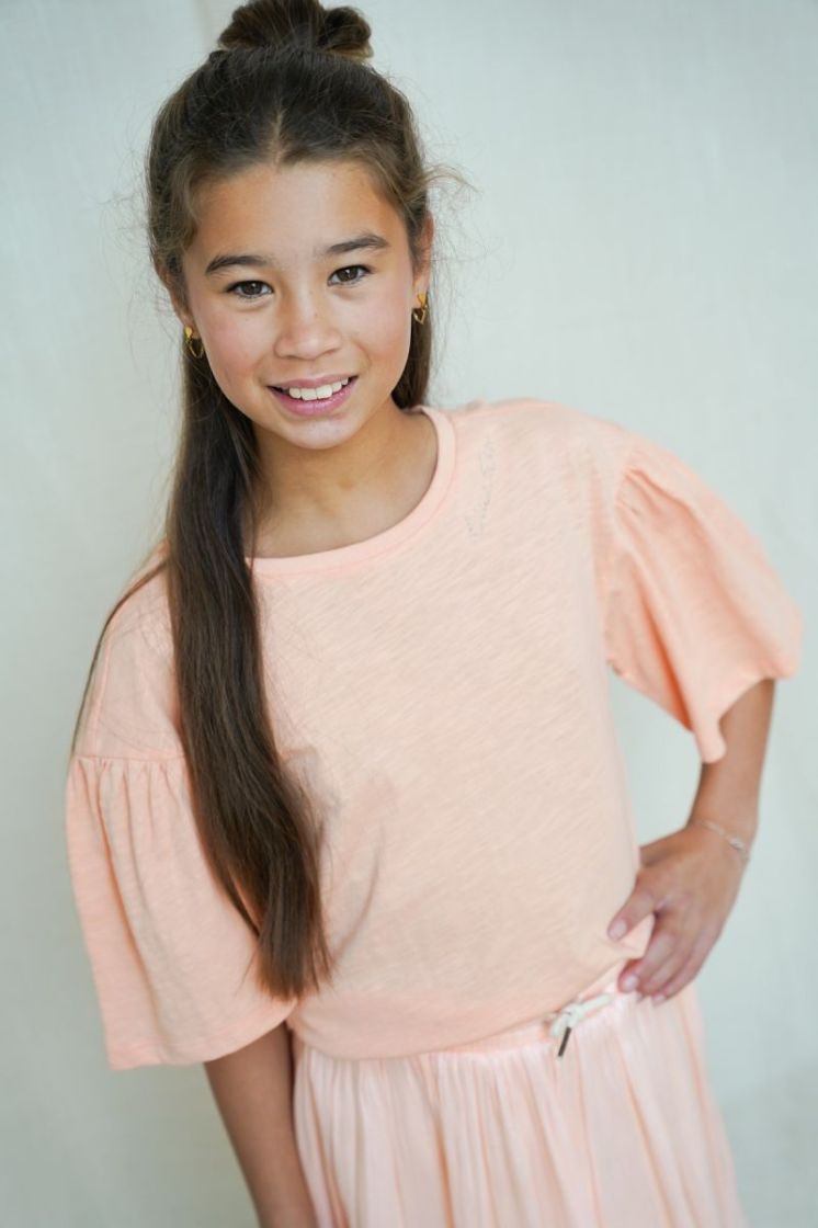 Estelle Flo girls tee 212 Soft peach