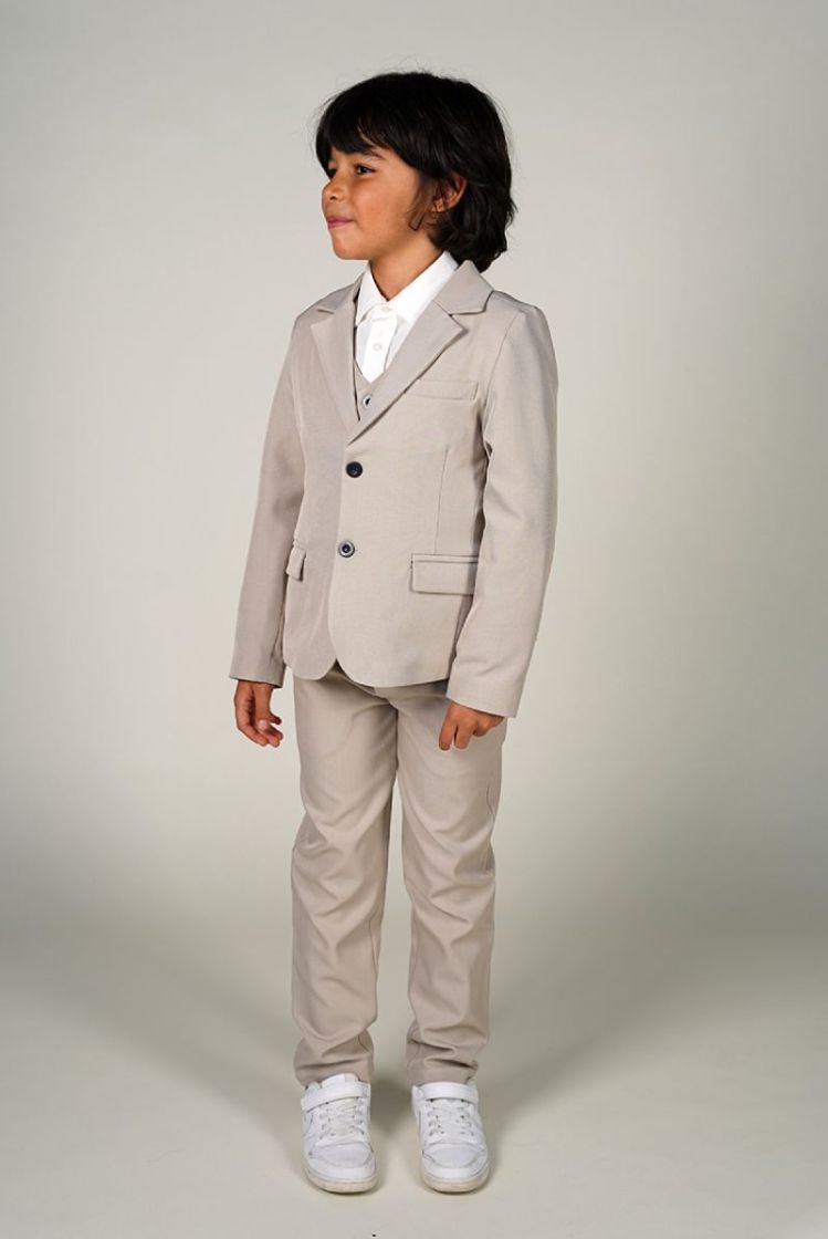 EVI pique Garçon shirt 001 White