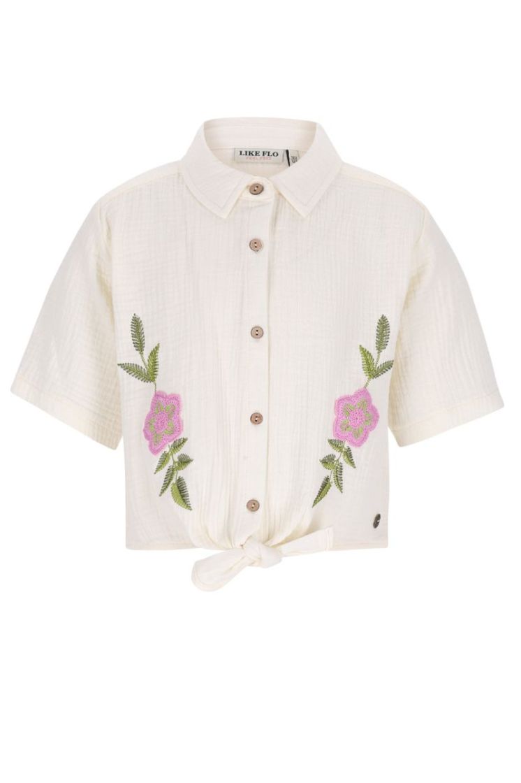 Cecile Flo knotted blouse 001 Off white
