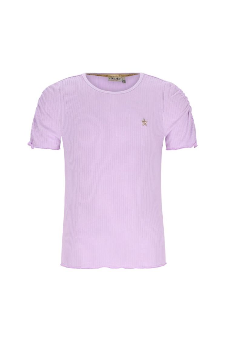 Elise Flo girls rib ss shirt 600 Lilac