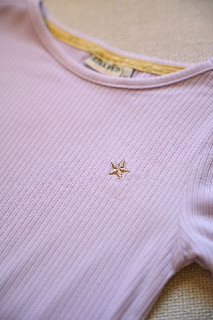 Elise Flo girls rib ss shirt 600 Lilac