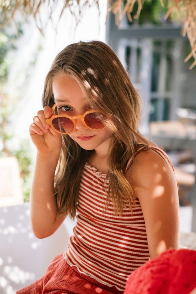 Evina Flo girls solid singlet 449 Desert ston