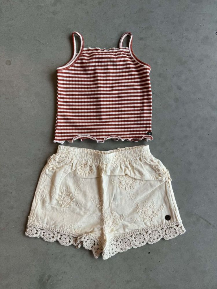 Evina Flo girls solid singlet 449 Desert ston