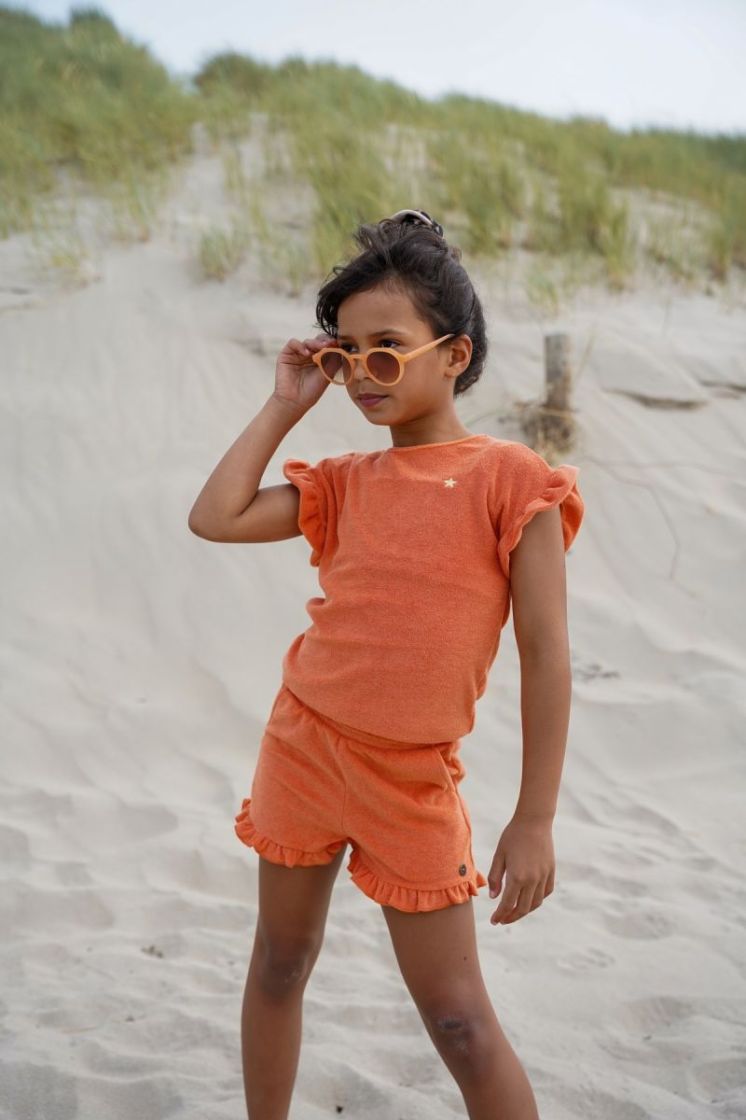 Emma Flo girls ruffle sleeve  273 Orange