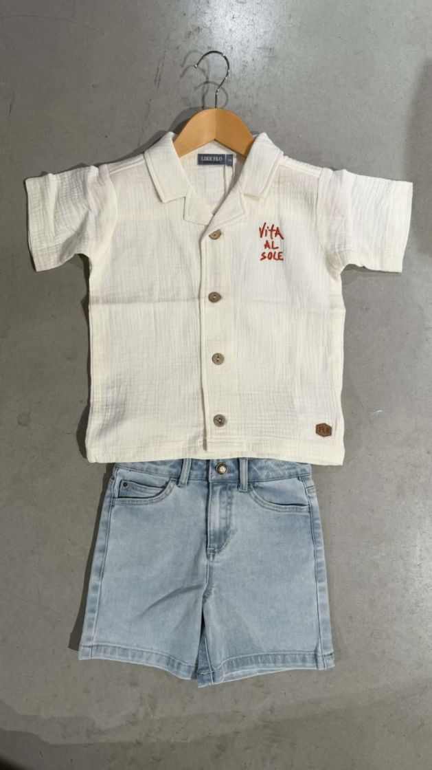 Florian Flo boys twill short 181 lt denim