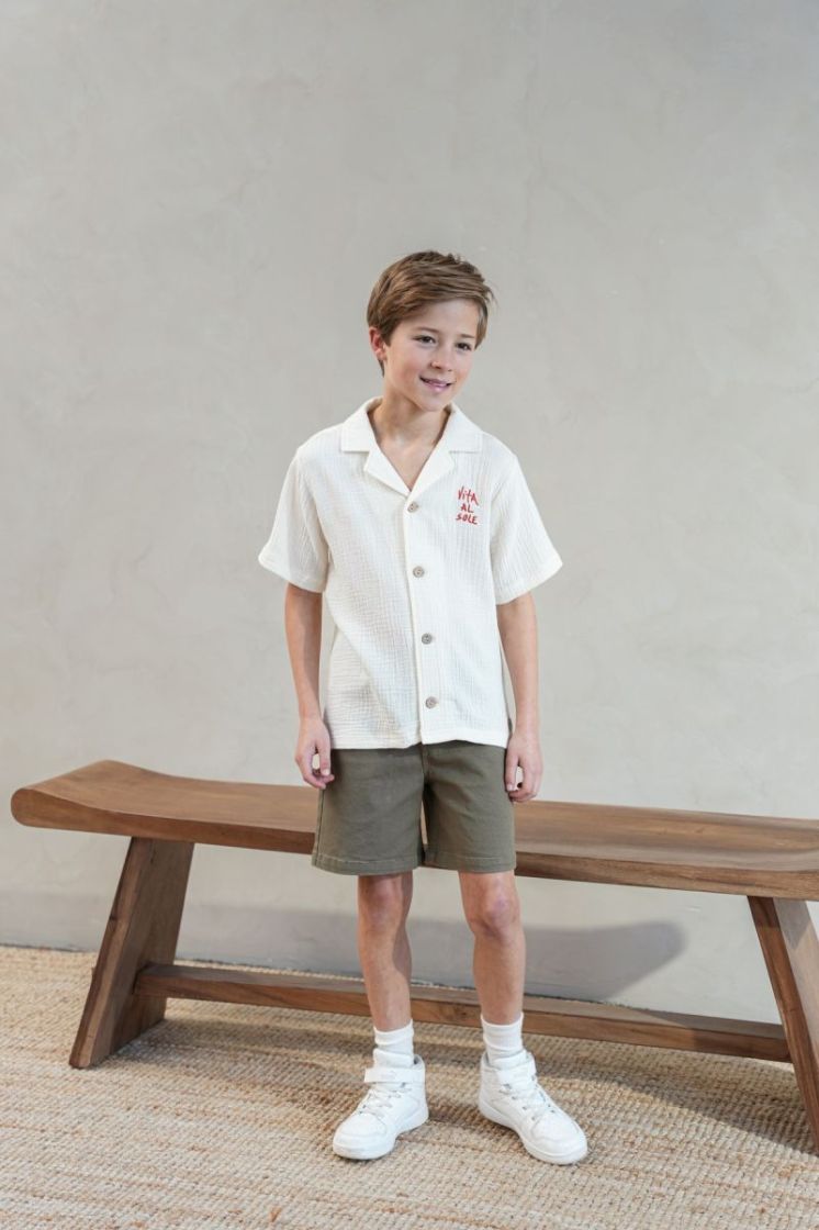 Florian Flo boys twill short 355 Army