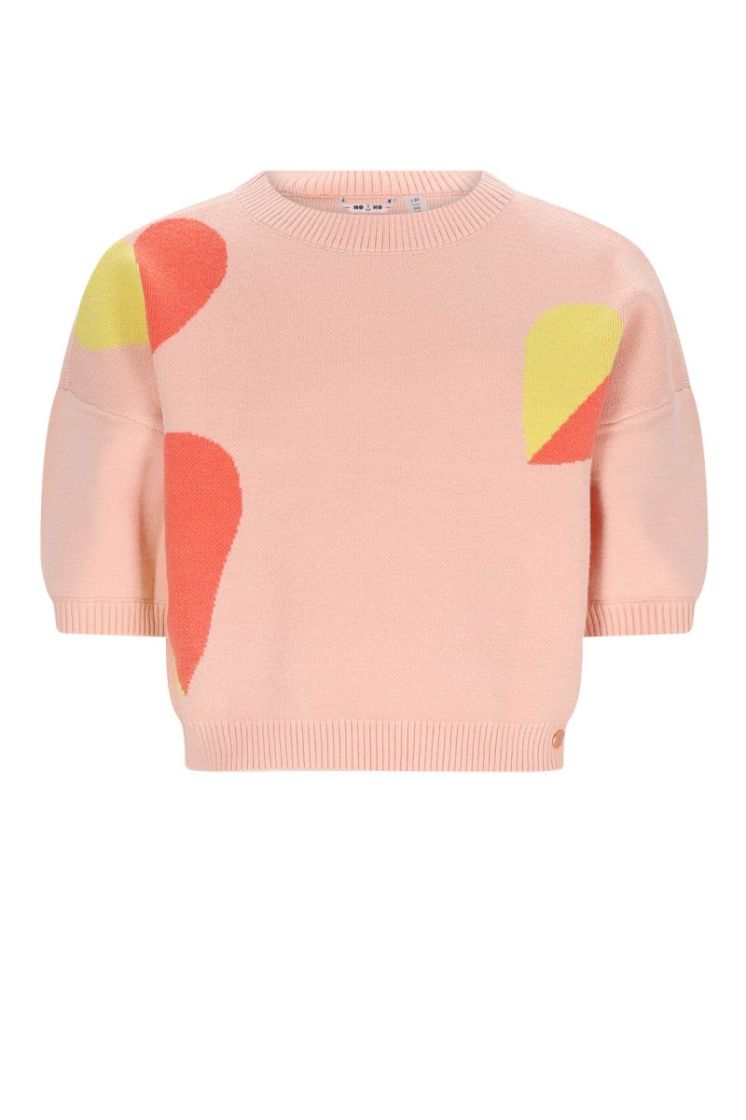Keya Knitted Top with intarsia 268 Pale Blush