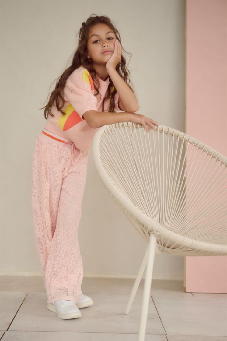 Keya Knitted Top with intarsia 268 Pale Blush 