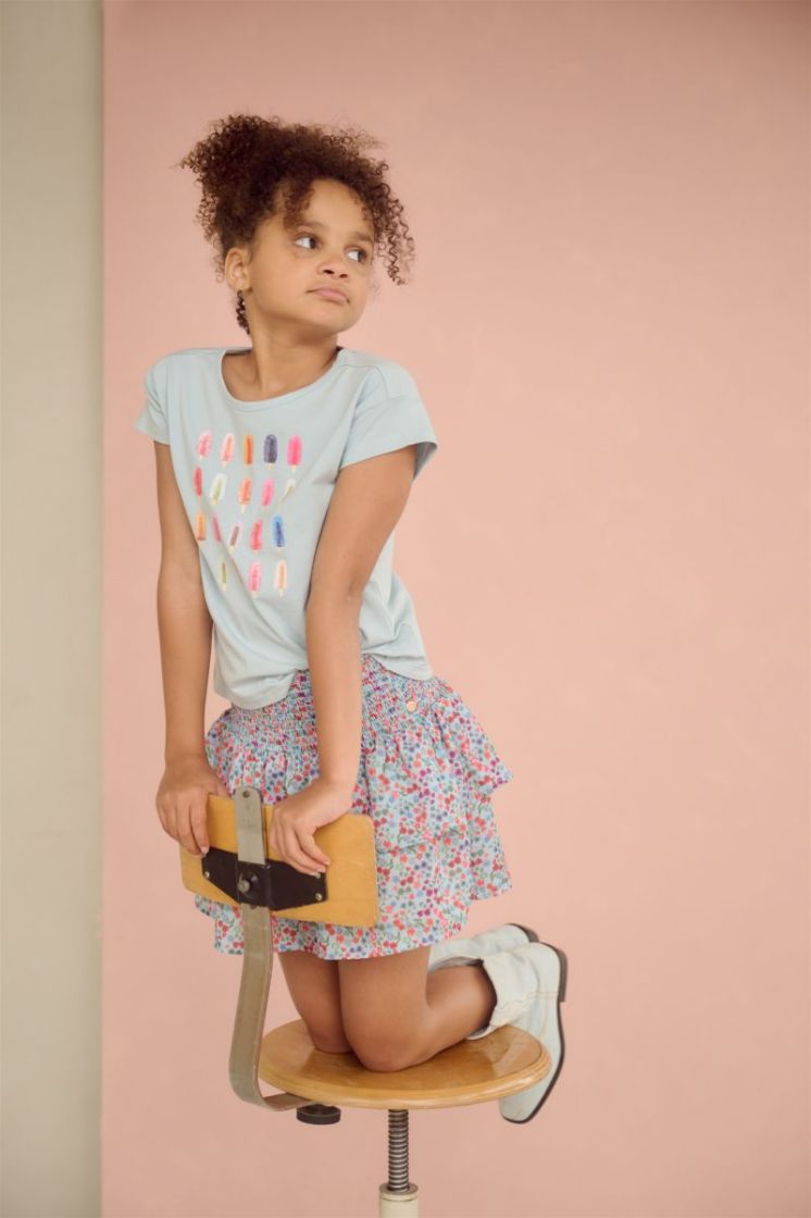 Nika AOP smocked skirt 158 Dream Blue